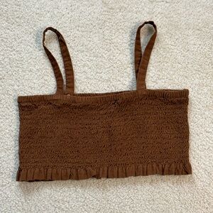 American Eagle Chocolate Brown Cropped Tank Top Size M